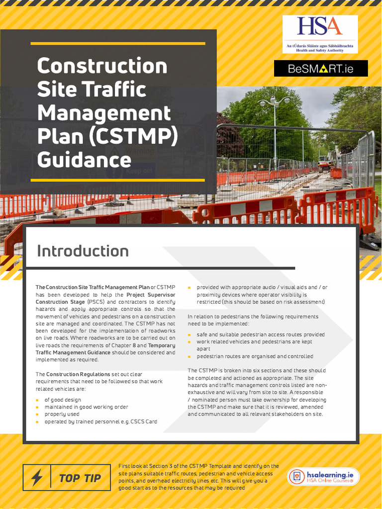 Construction Site Traffic Management Plan (CSTMP) Guidance (HSA) | PDF