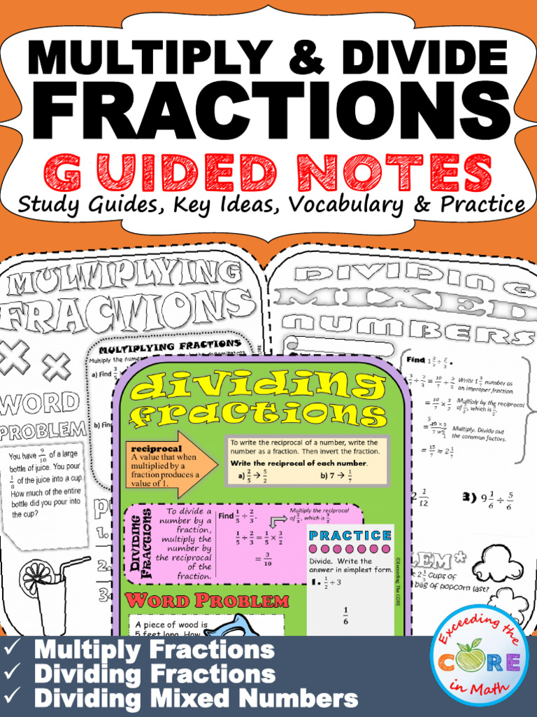 16 - MULTIPLY and DIVIDE FRACTIONS Doodle Math Interactive Notebooks ...