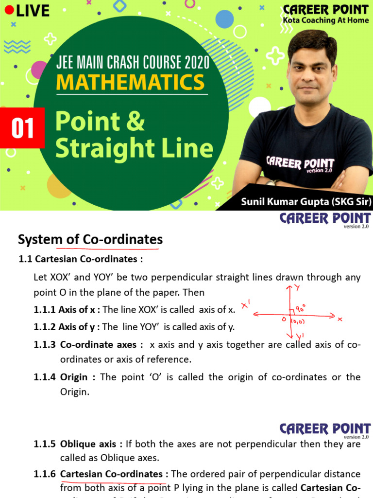 02 03 2020 Point Straight Line J Pdf Cartesian Coordinate System