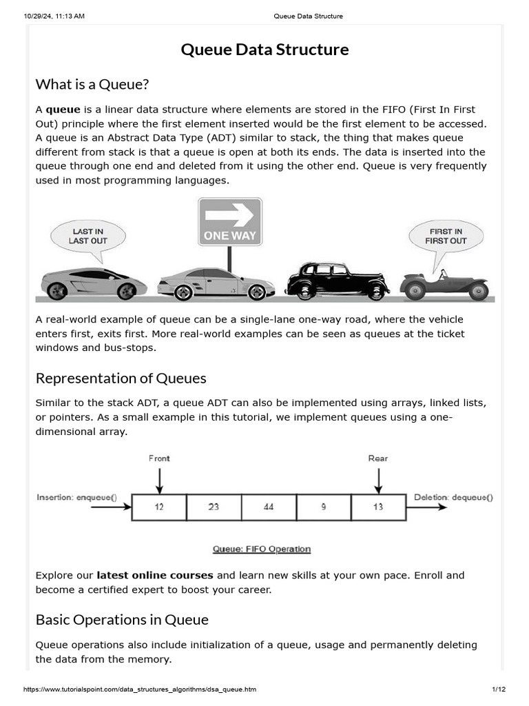 Part 1 Queue Data Structure | PDF | Queue (Abstract Data Type ...