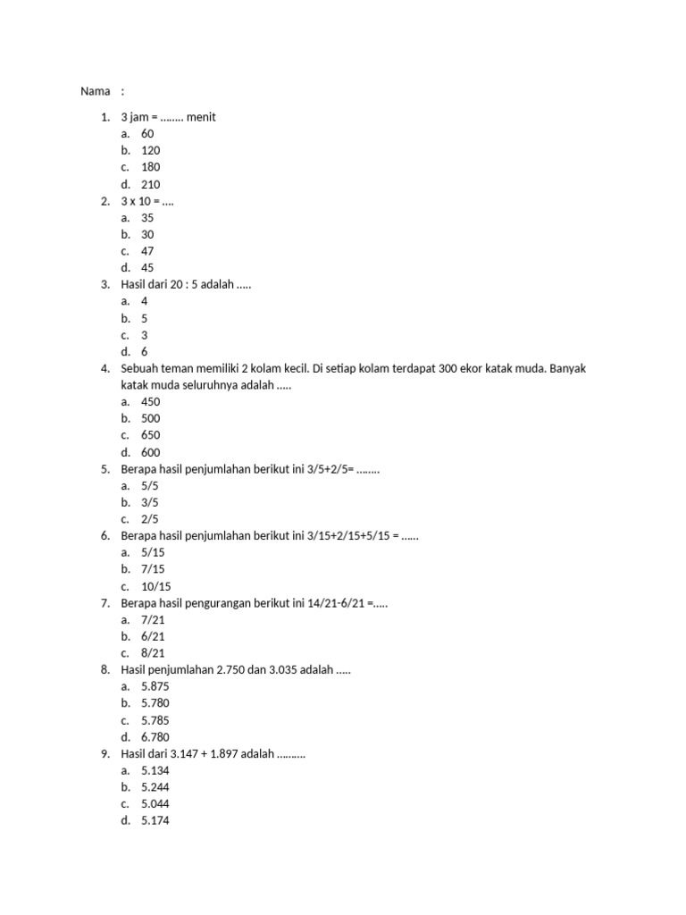 Soal Kelas 4 Pdf Olahraga Rekreasi Metode Bahan Ajar