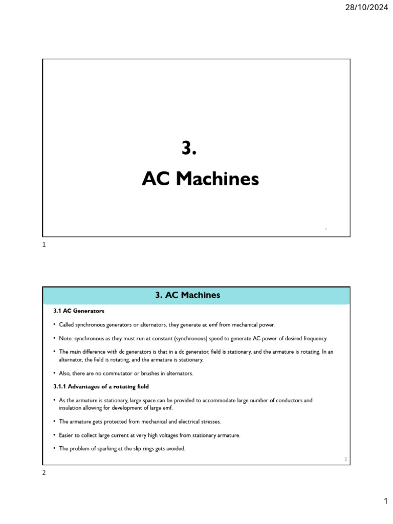 AC Machines: Generators and Windings | PDF | Electric Motor ...