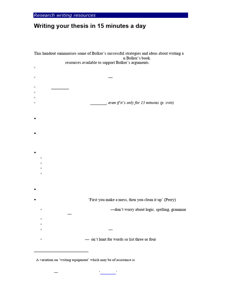 Strategies for Writing Your Thesis PDF Thesis Thought
