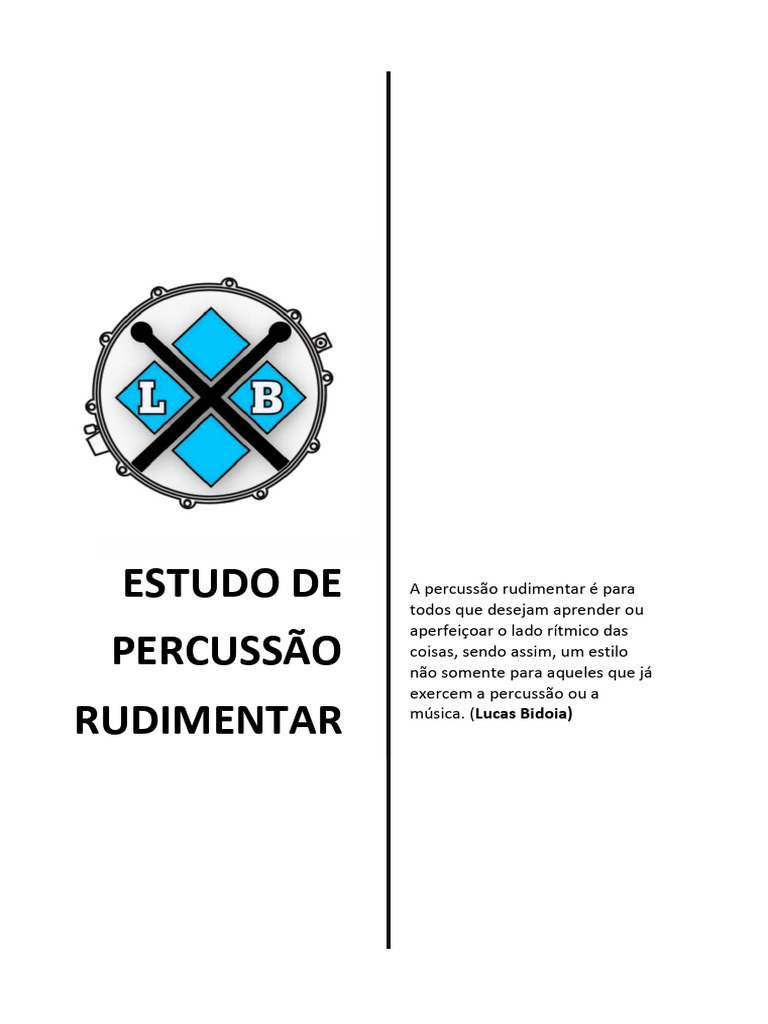 Estudo de Percussão Rudimentar | PDF | Tambor | Bateria (instrumento)