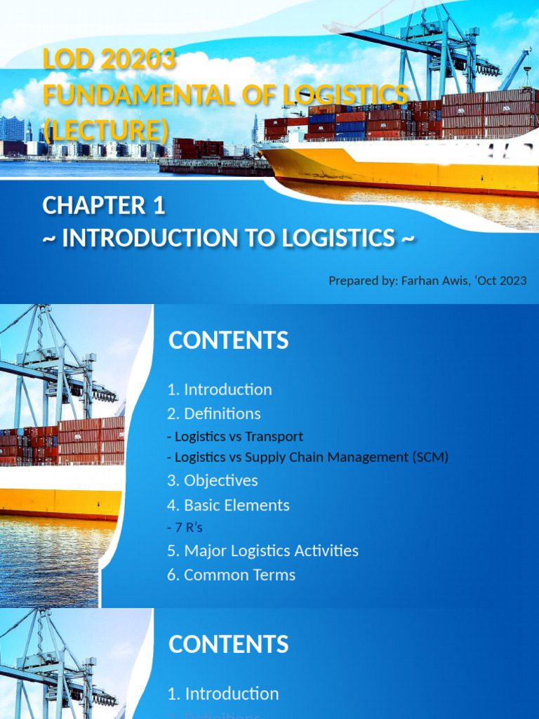 Introduction to Logistics Fundamentals | PDF | Logistics | Supply Chain ...