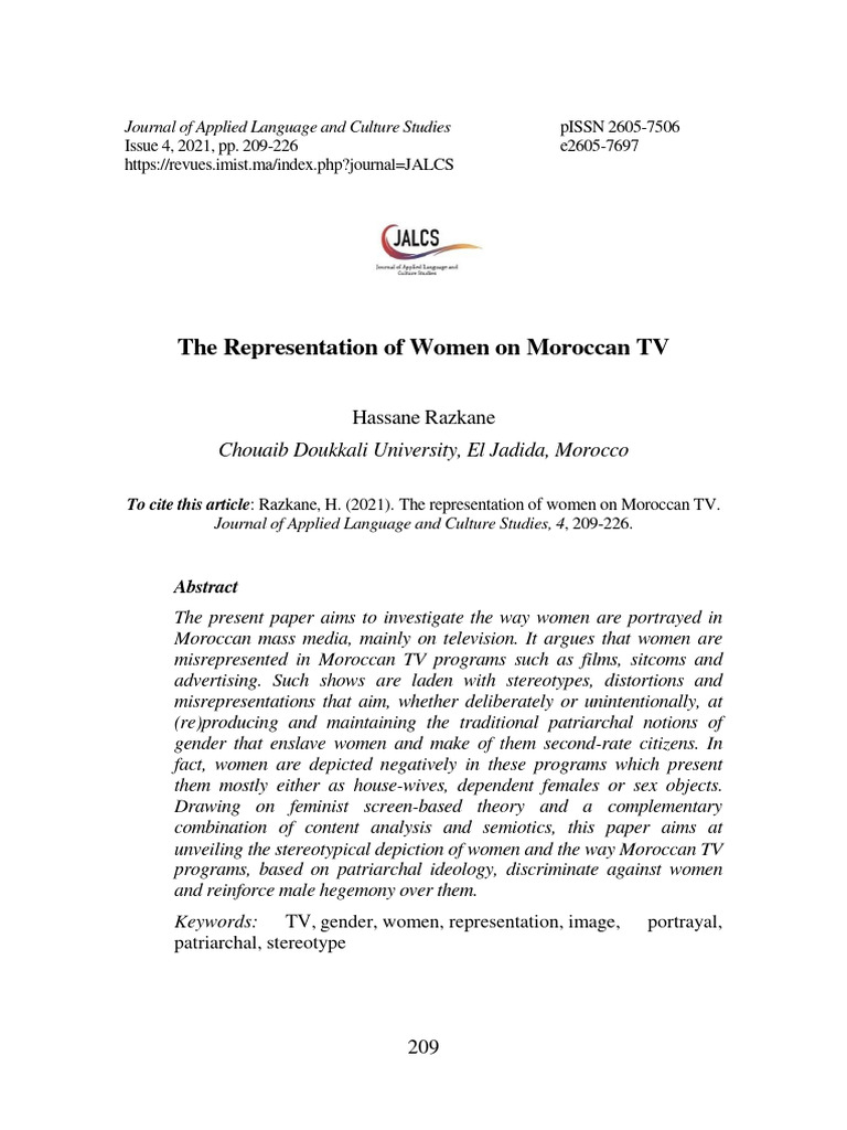 Stereotypes of Women in Moroccan TV | PDF | Gender | Gender Studies