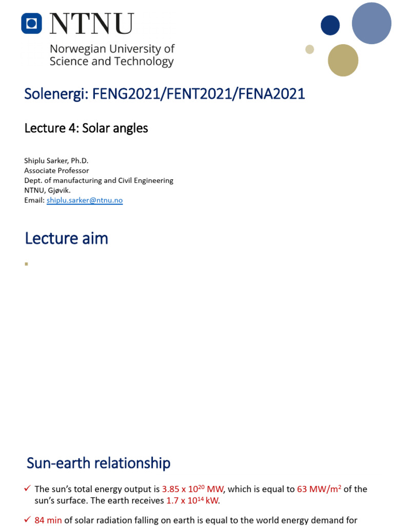 Lecture 4 Solar Angles Pdf Latitude Longitude