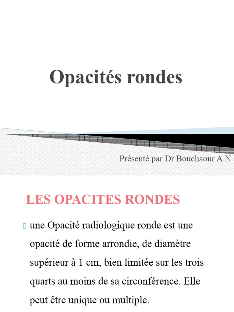 Opacités rondes en radiologie pulmonaire | PDF | Thorax | Spécialités ...
