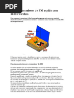 Micro transmissor de FM espião com bf494 wireless