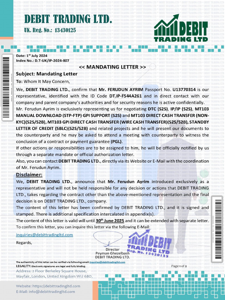Mandating Letter | PDF
