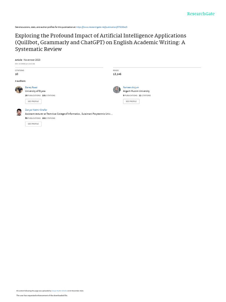 AI Tools' Impact on Academic Writing | PDF | Artificial Intelligence ...