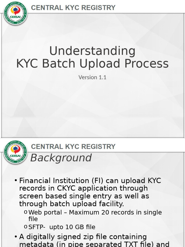 CKYC Batch Upload Process Guide | PDF | Computer File | Zip (File Format)