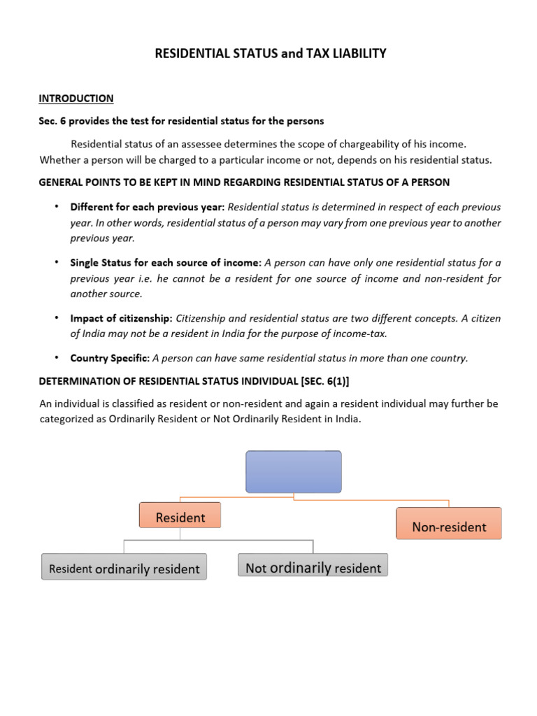 Residential Status and Tax Liability Guide | PDF | Income | Citizenship