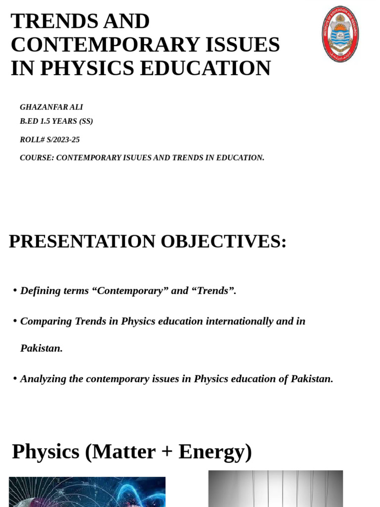 Trends and Contemporary Issues in Physics | PDF | Physics | Science
