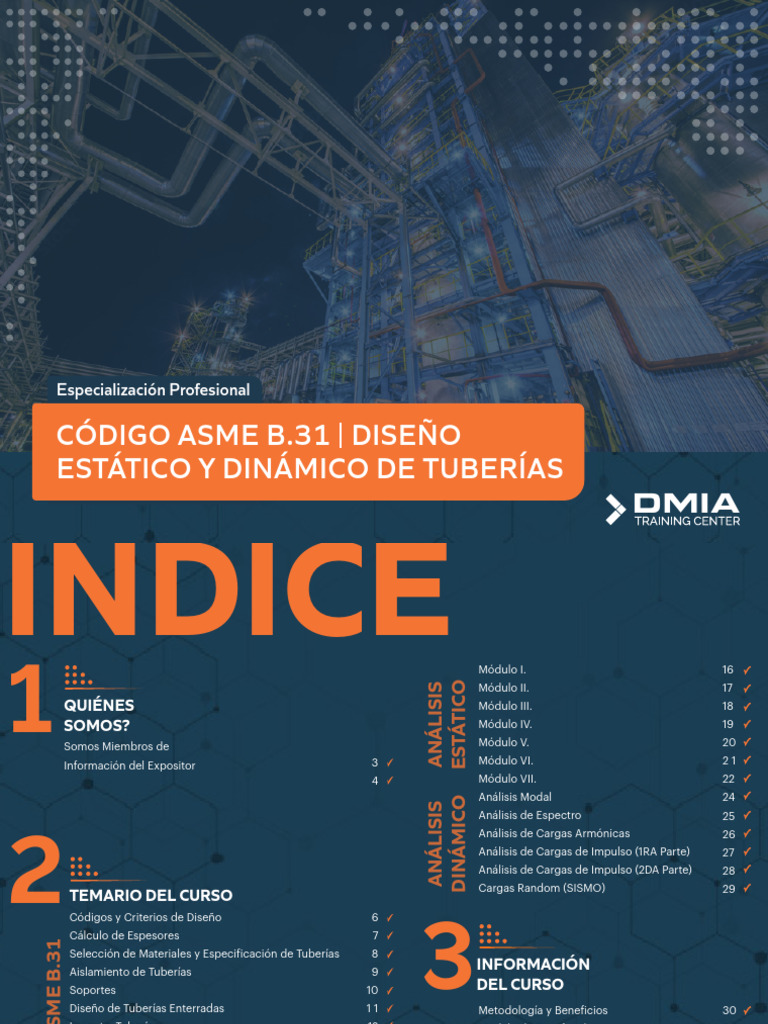 Curso ASME B.31: Diseño de Tuberías | PDF | Tubería (transporte de ...