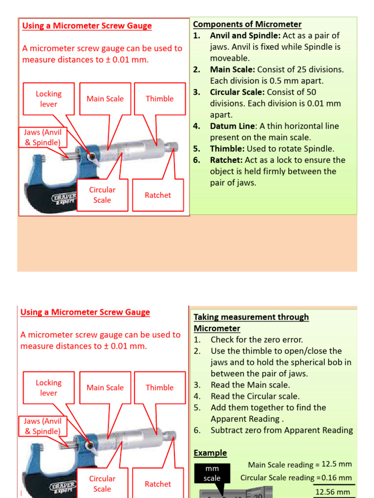 Micrometer Screw Gauge | PDF
