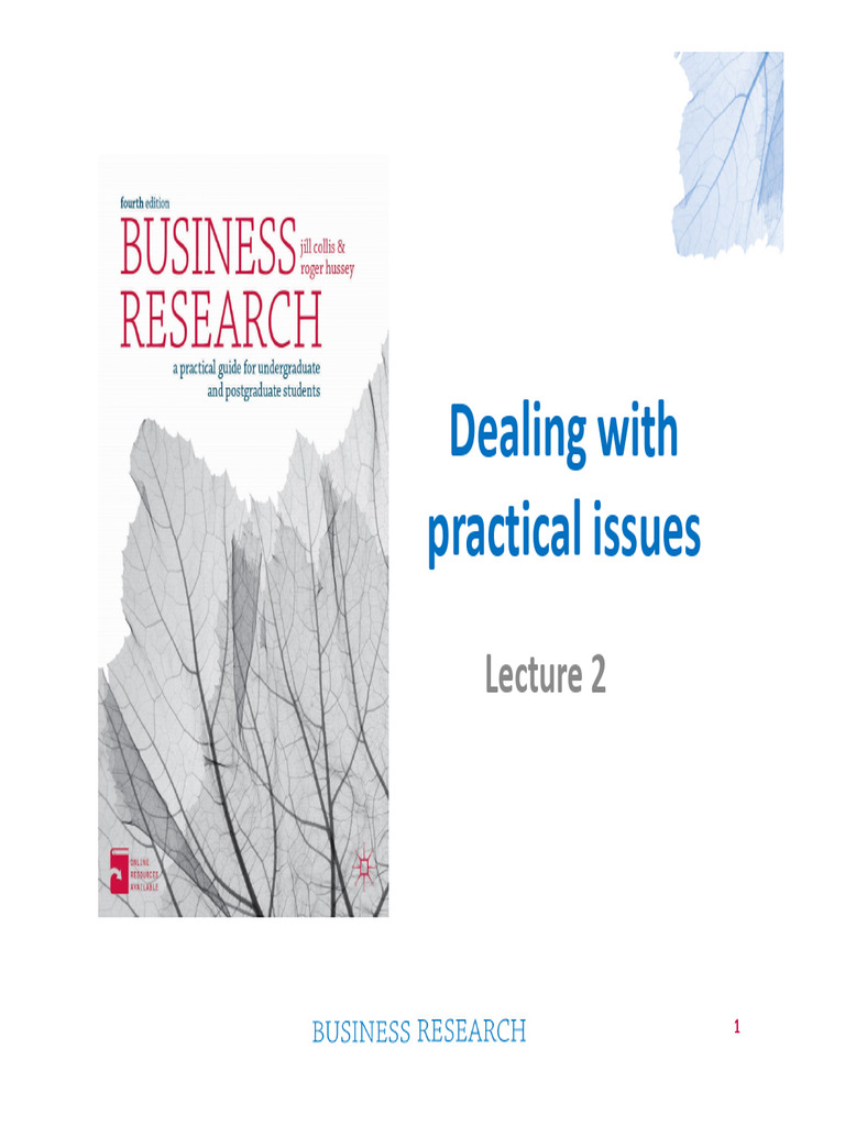 MB5537 Lecture 2 Dealing With Practical Issues FINAL | PDF | Thesis ...