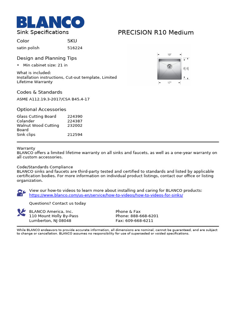 58.710-PRECISION - R10 - Medium-en-US - SINK COCINA SOCIAL | PDF
