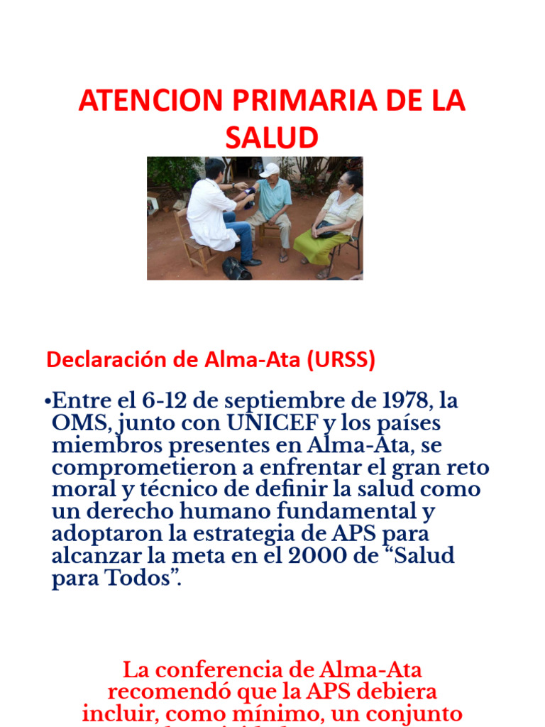 Atención Primaria de Salud: Alma-Ata 1978 | PDF | Relaciones personales ...