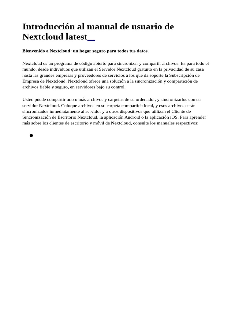 Manual de usuario de Nextcloud 17 | PDF | Archivo de computadora ...