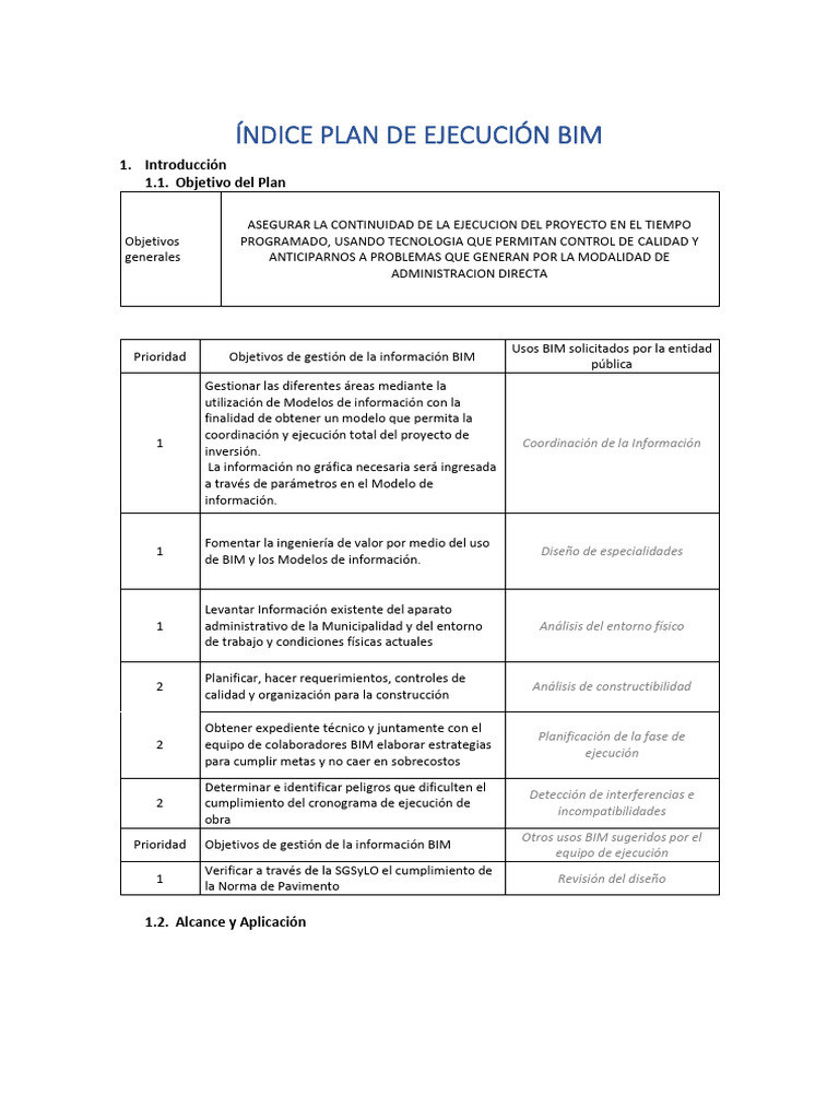 Índice Plan de Ejecución Bim 2 | PDF | Autodesk Revit | Diseño