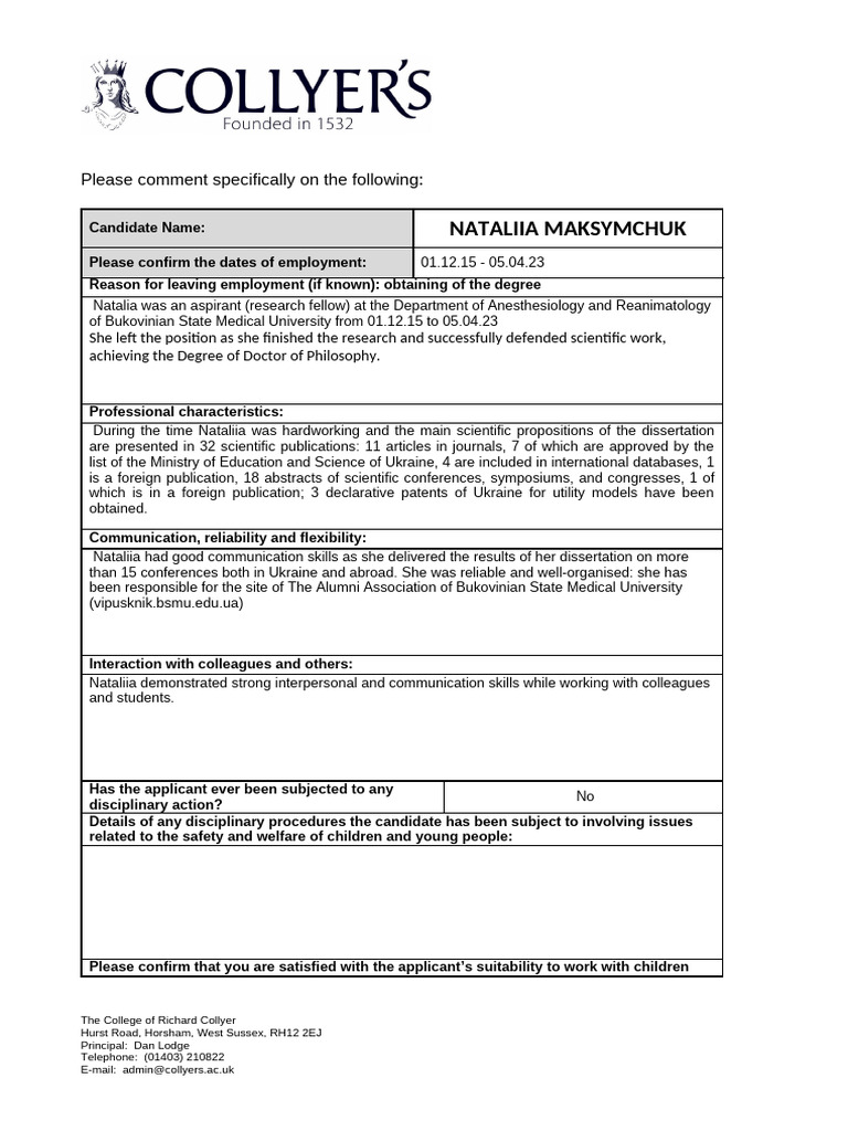 Reference Request Support Template | PDF | Doctor Of Philosophy ...