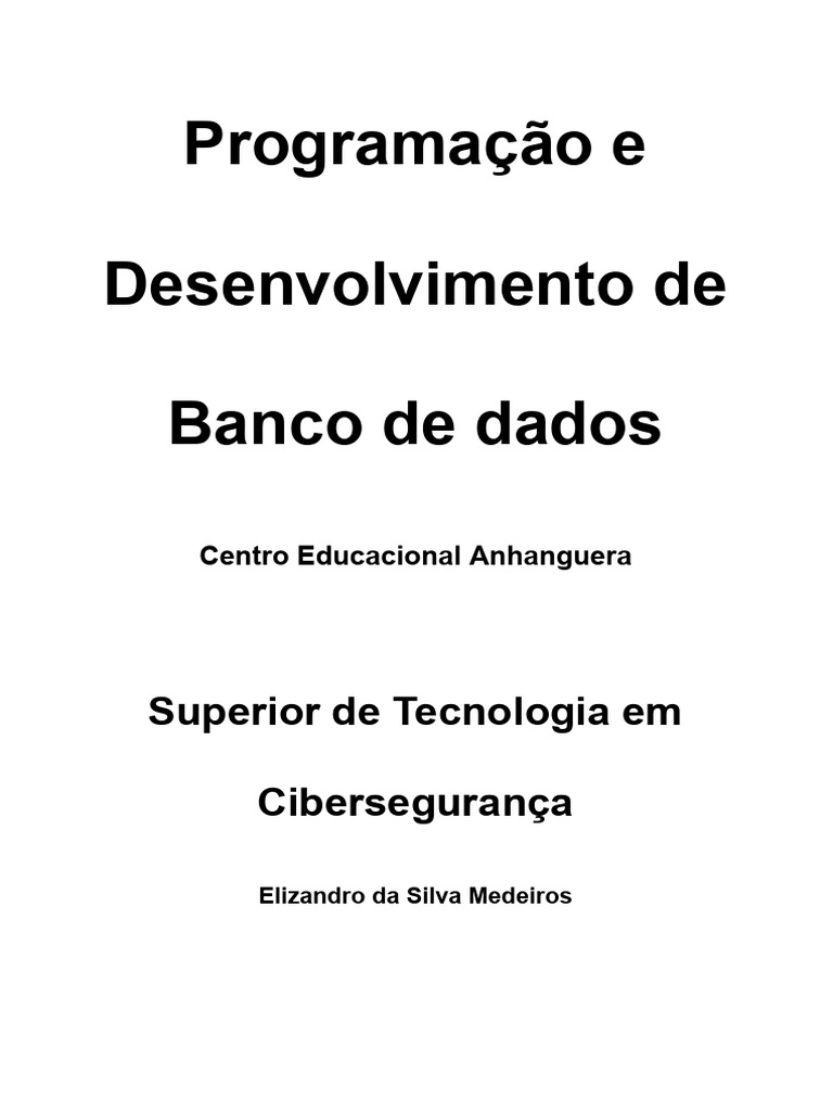 Desenvolvimento de Banco de Dados SQL | PDF | SQL | Tabela (banco de dados)