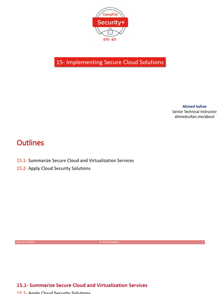 15 - Implementing Secure Cloud Solutions | PDF | Virtualization | Cloud ...
