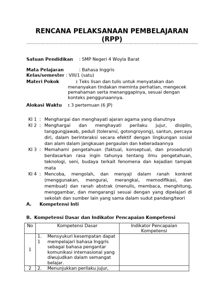 RPP Bright 2 Unit 1 | PDF