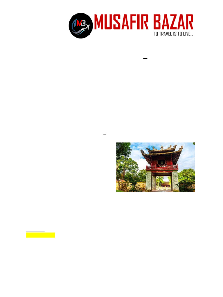 Final - A GLIMPSE OF NORTH VIETNAM - 04 DAYS - Musafir Bazar | PDF ...