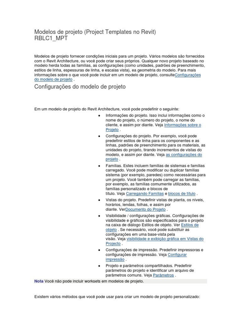 Modelo de Projeto Templates | PDF | Autodesk Revit | Informação