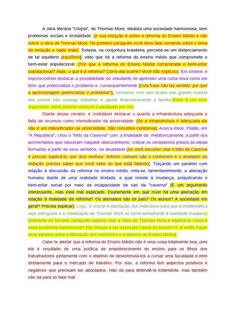 Redação Vitória | PDF | Sociologia | Realidade