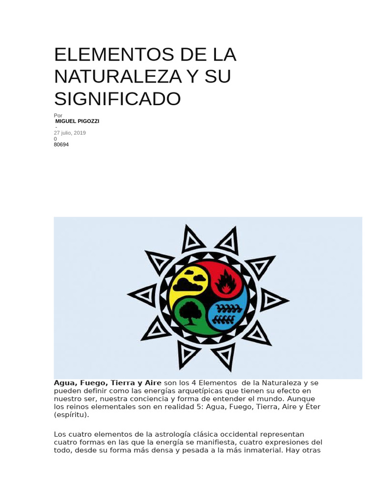 Significado de los Cuatro Elementos | PDF | Incendios | Alquimia