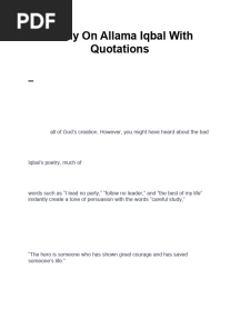 Essay On Allama Iqbal With Quotations