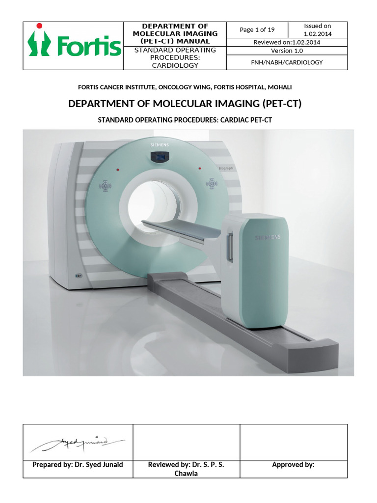 SOP Myocardial Viability PET-CT | PDF | Positron Emission Tomography ...