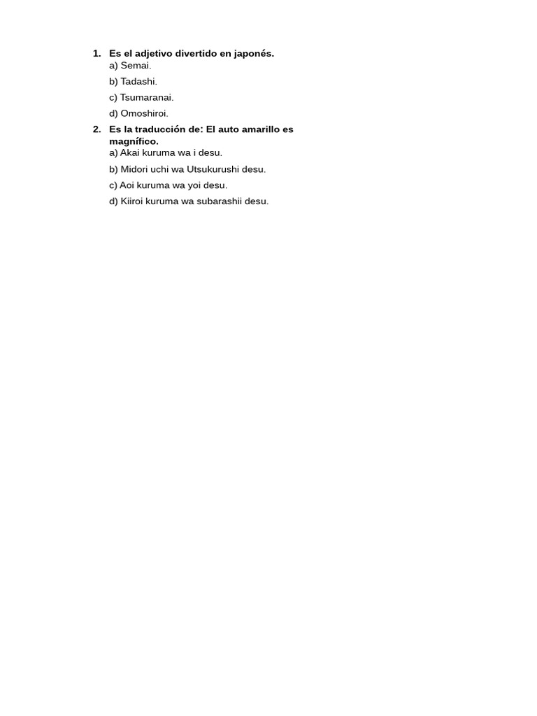 Japones Sem II Bim II | PDF | Artes del Lenguaje y Comunicación