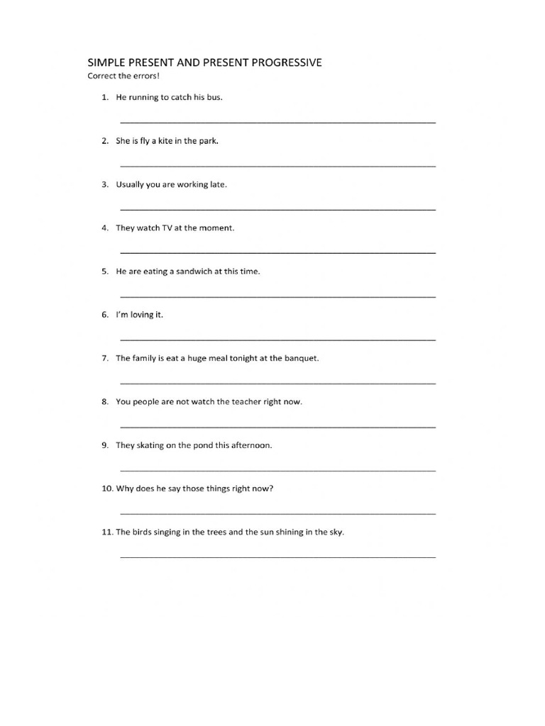 Present Simple + Cont Error Correction | PDF