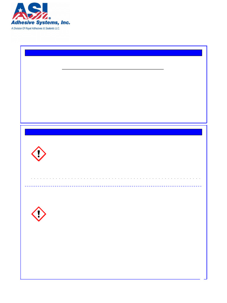Ficha de Seguridad Adhesivos Torque 62-77TL | PDF | Agua | Guante