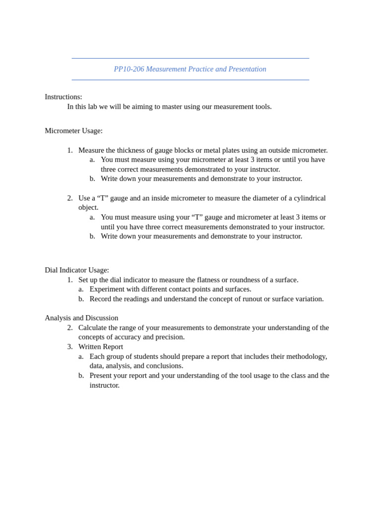 PP10-206 Measurement Practice and Presentation | PDF | Teaching Methods ...