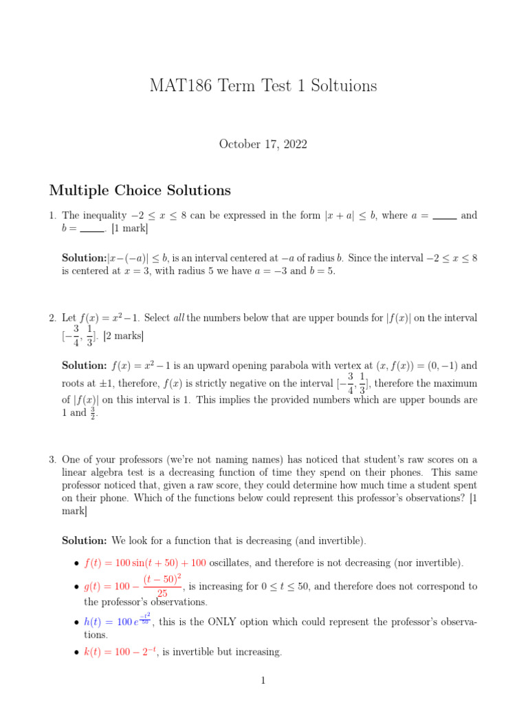 MAT186H1 20239 631697554265MAT186+Term+Test+1+solutions | PDF ...
