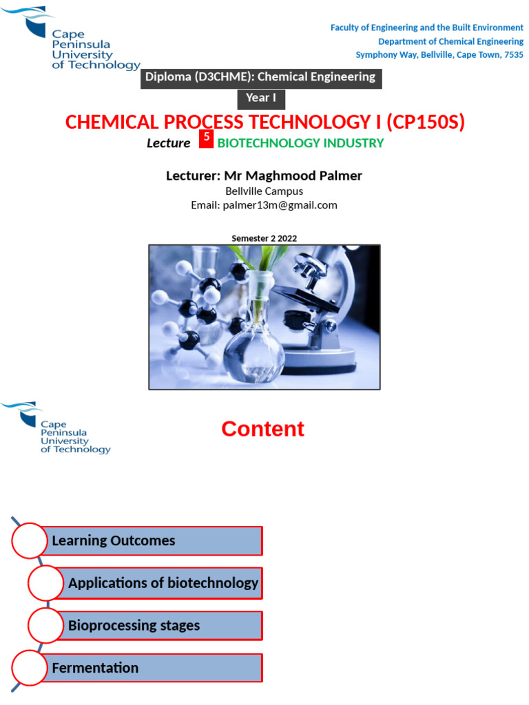 CPT150S 2022 Chapter 5 Biotechnology Industry | PDF | Biotechnology ...