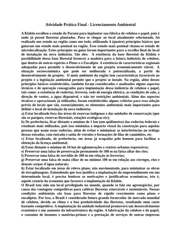 Licenciamento Ambiental da Klabin no Paraná | PDF | Água | Ambiente natural
