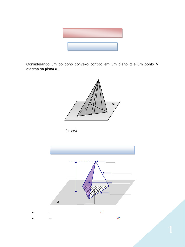 Elementos e Volume da Pirâmide | PDF | Triângulo | Geometria Elementar