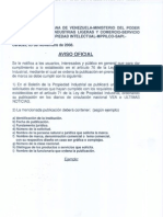 Aviso Oficial Servicio Autonomo de La Propiedad Industrial