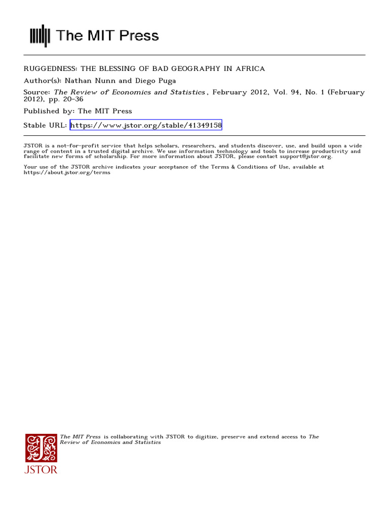 Ruggedness and Economic Impact in Africa | PDF | Africa | Equations