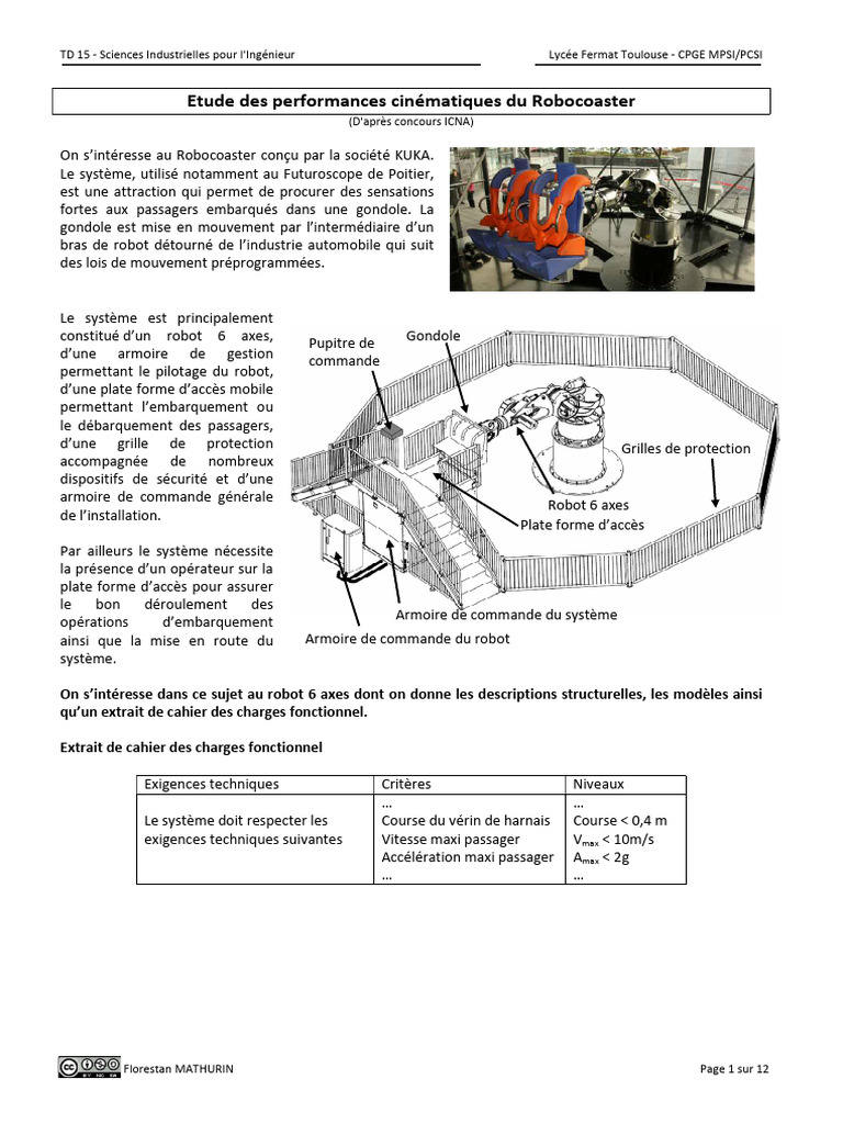Performances cinématiques du Robocoaster | PDF