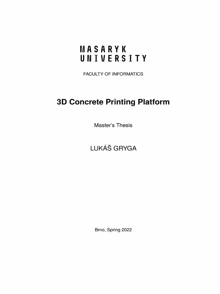 3D Concrete Printing Platform Thesis | PDF | Concrete | 3 D Printing