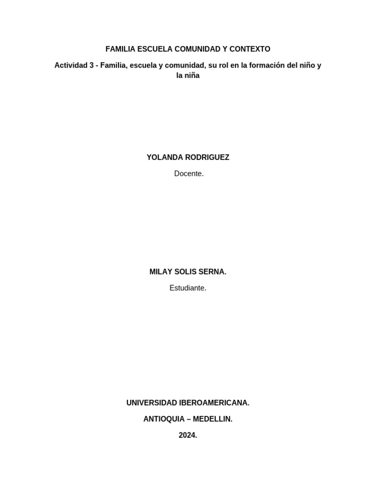 Rol de familia y escuela en la formación infantil | PDF | Escuelas ...