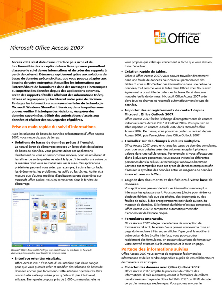 Microsoft Office Access 2007 : Guide Complet | PDF | Microsoft Office ...