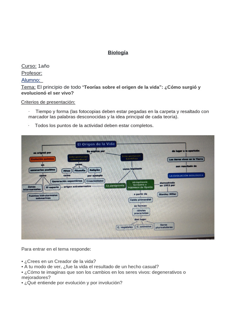 Teorías sobre el origen de la vida | PDF | Abiogénesis | Rna